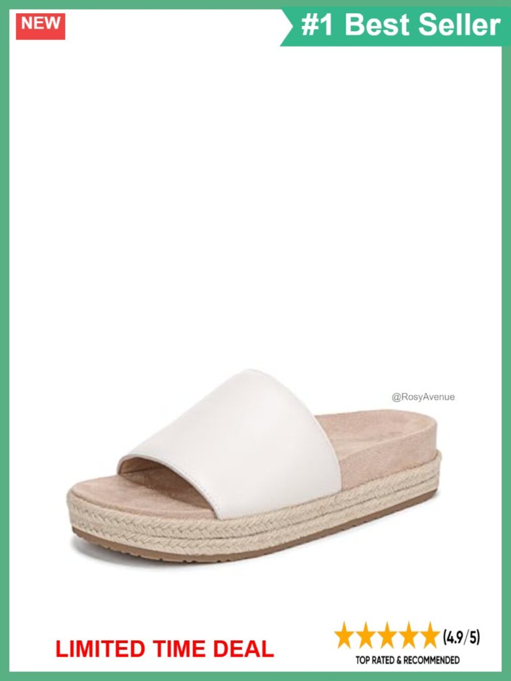 Platform Slide Sandal Suede Jute Arch Support Single Strap